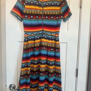 LuLaRoe Aztec Southwest Print Amelia Dress, NWOT